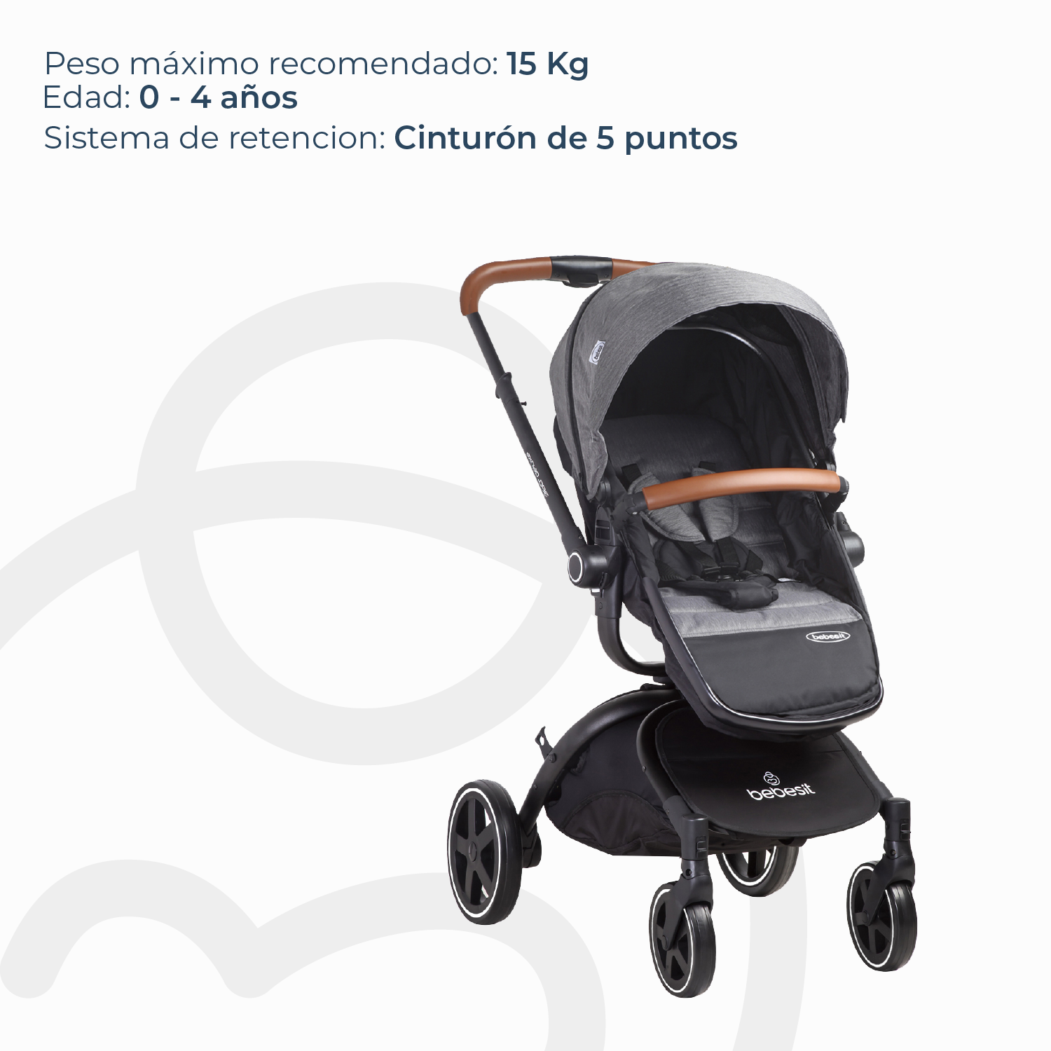 Coche Travel System Deluxe 360° SX Gris-5