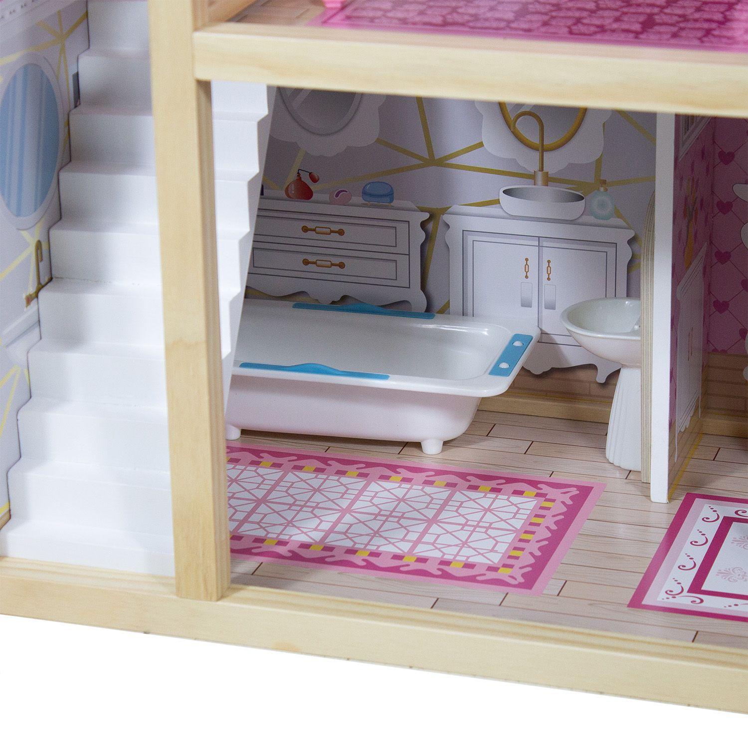 Casa de Muñecas + Muebles Madera Montessori Encantada-4