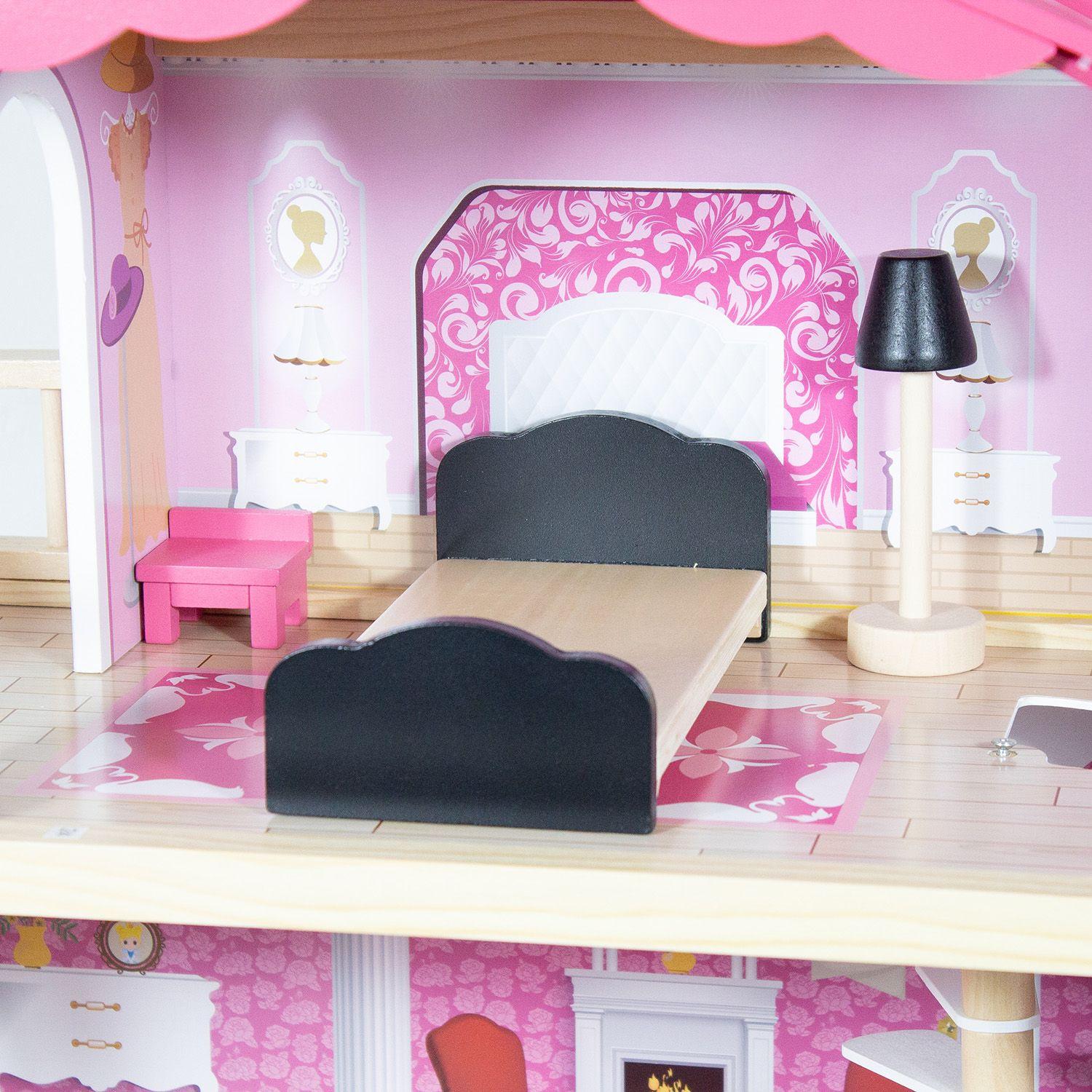 Casa de Muñecas + Muebles Madera Montessori Encantada-5