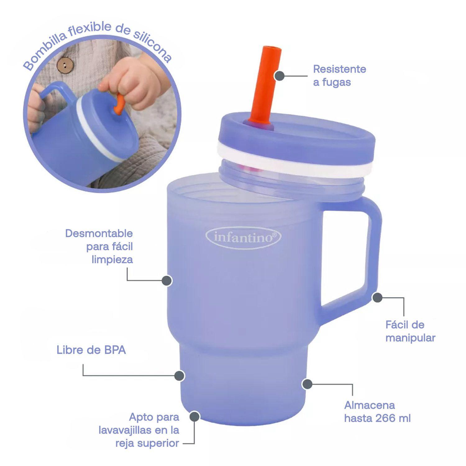 Vaso Antiderrame con Bombilla My 1st Tumbler 266ml Azul-2