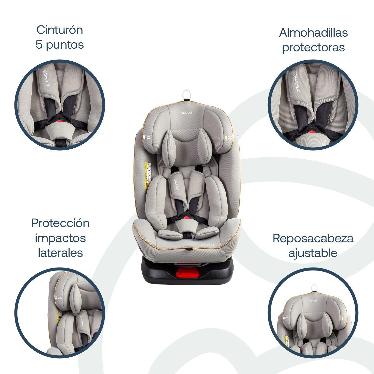 Silla de Auto Convertible Supra 360° Gris claro-2