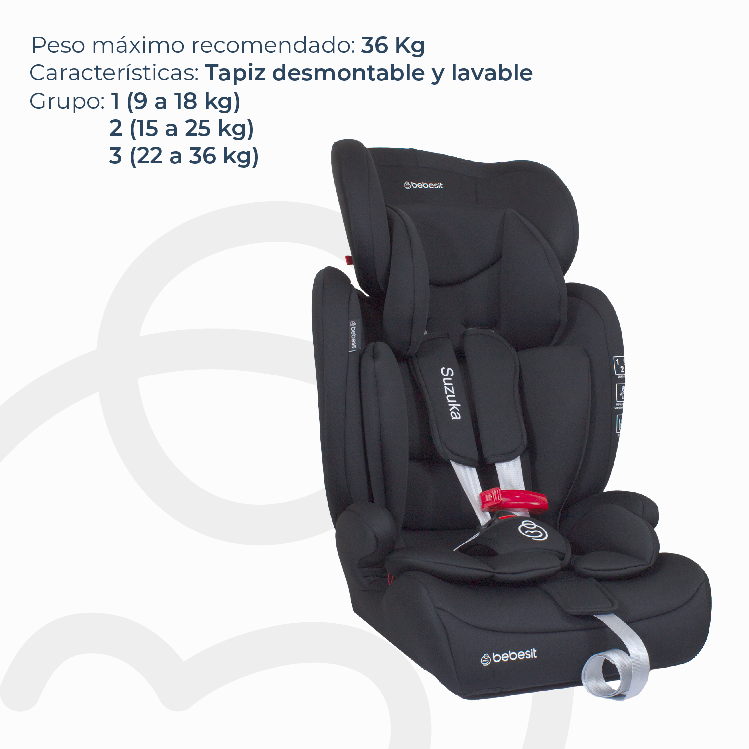Silla de Auto Bebesit Butaca Suzuka - Negro-3