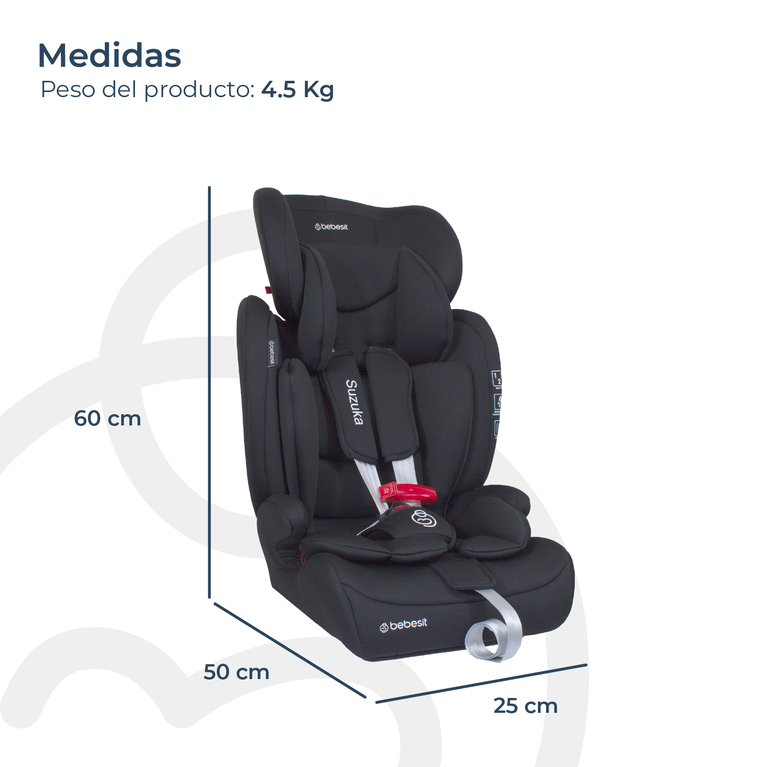 Silla de Auto Bebesit Butaca Suzuka - Negro-5