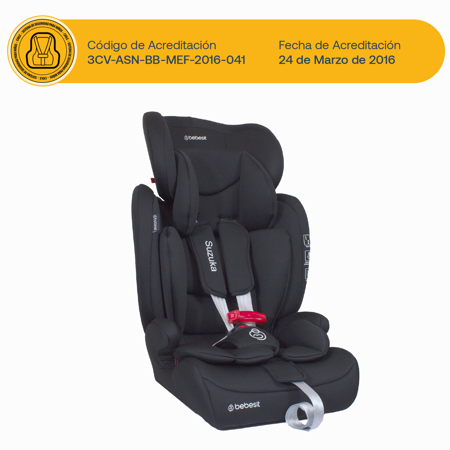 Silla de Auto Bebesit Butaca Suzuka - Negro-6