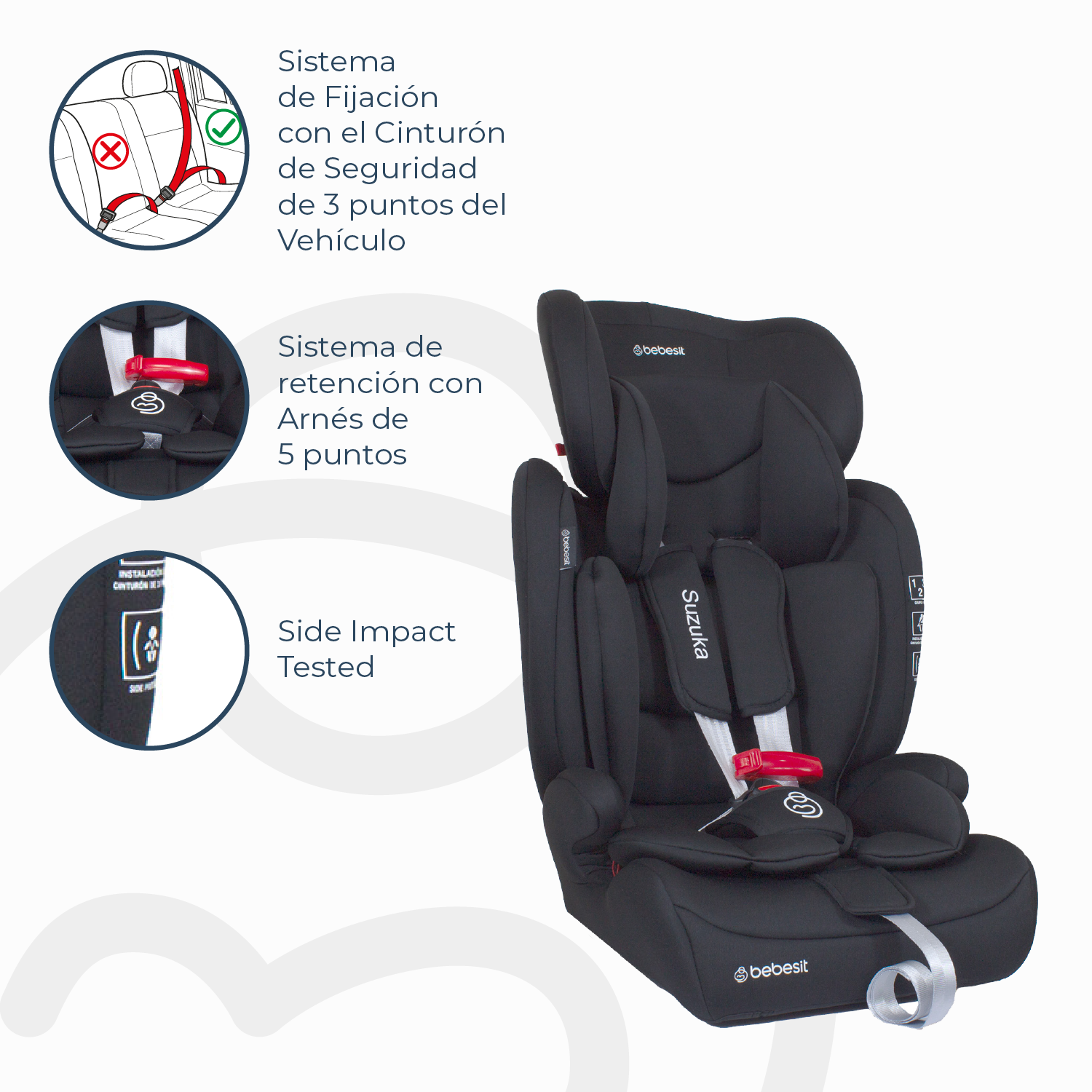 Silla de Auto Bebesit Butaca Suzuka - Negro-4