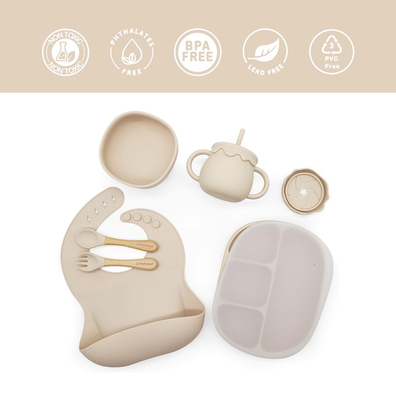 Set Alimentación October Silicona Beige-4