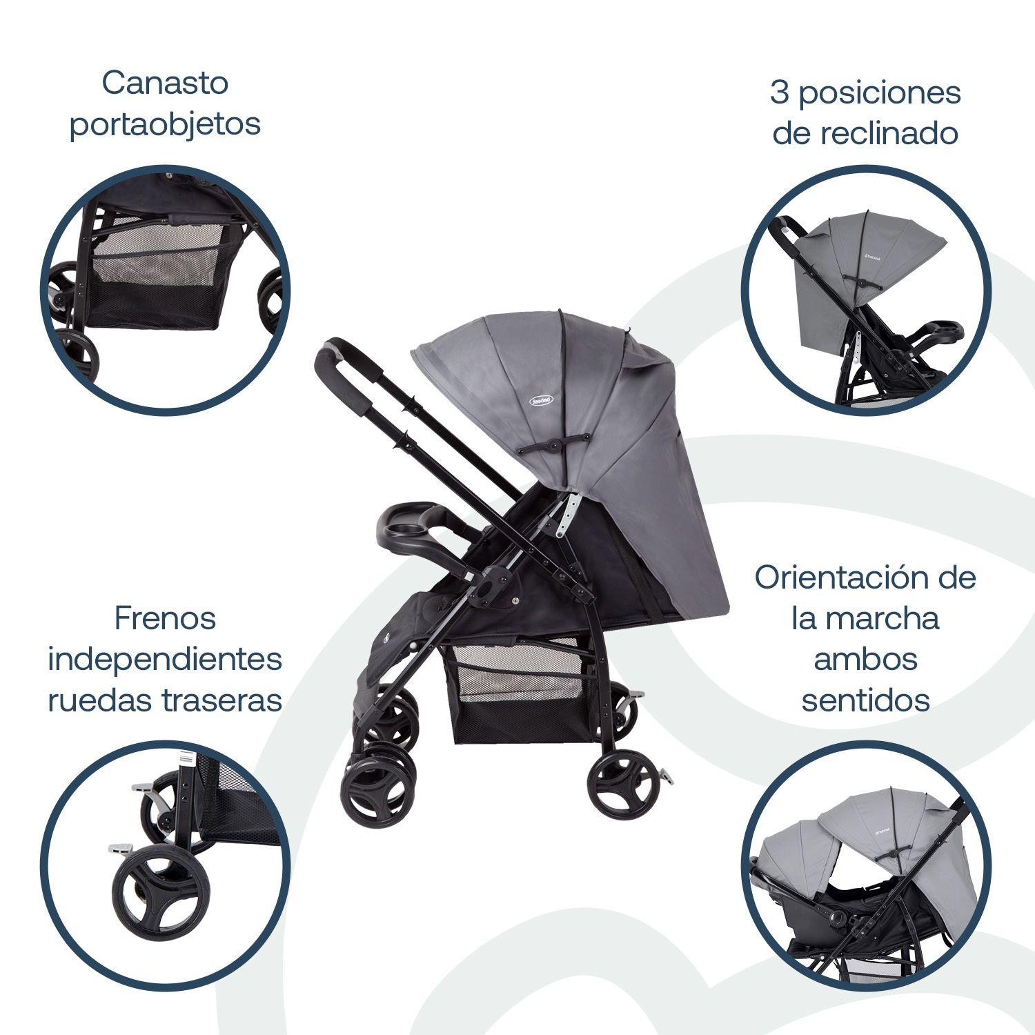 Coche Travel System Go Lite Gris Bebesit-3