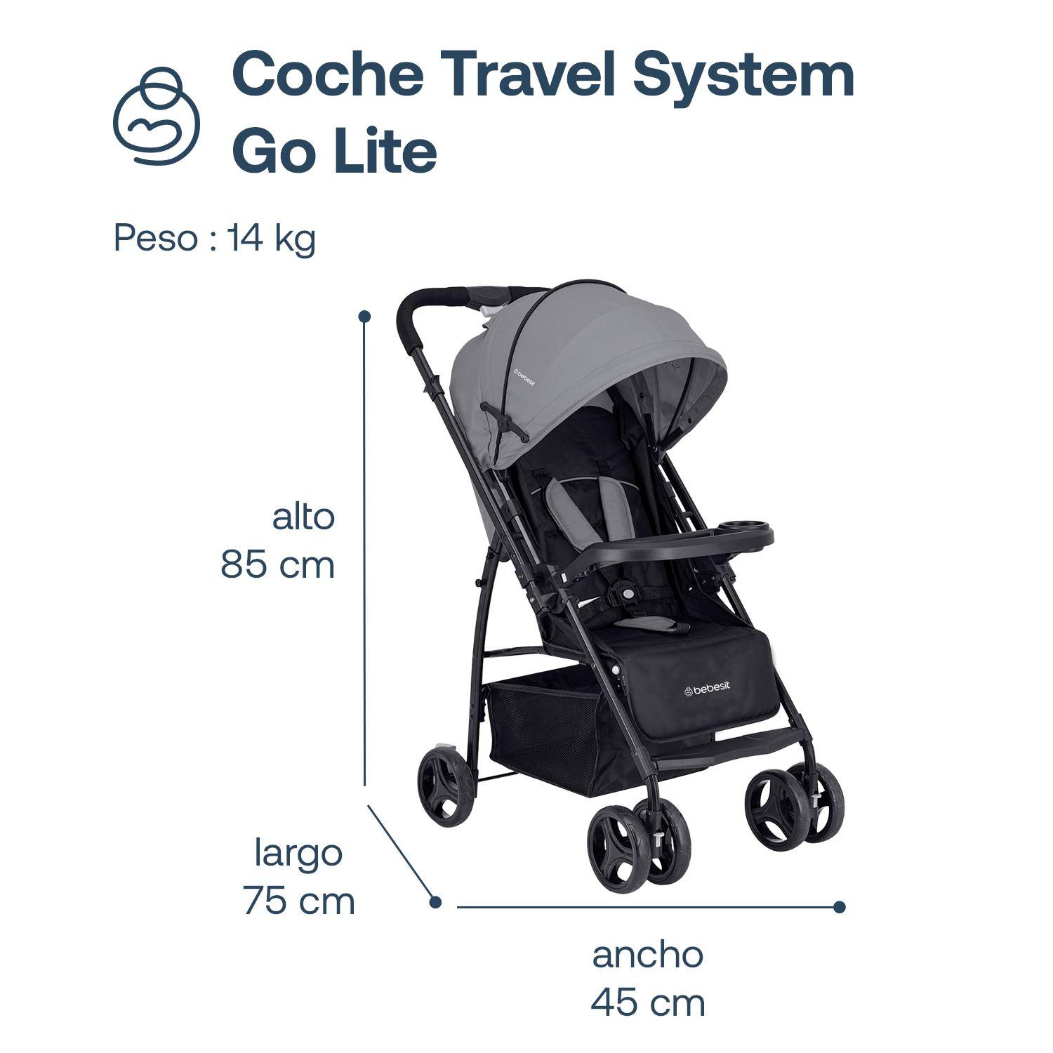 Coche Travel System Go Lite Gris Bebesit-8