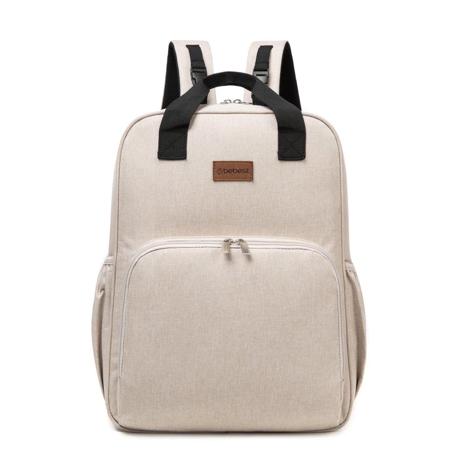 Mochila Maternal 3 En 1 Pañalera Cuna Y Mudador Portátil Beige Bebesit-0