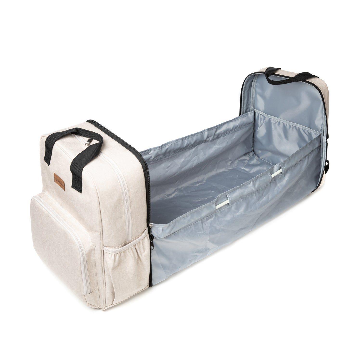 Mochila Maternal 3 En 1 Pañalera Cuna Y Mudador Portátil Beige Bebesit-2