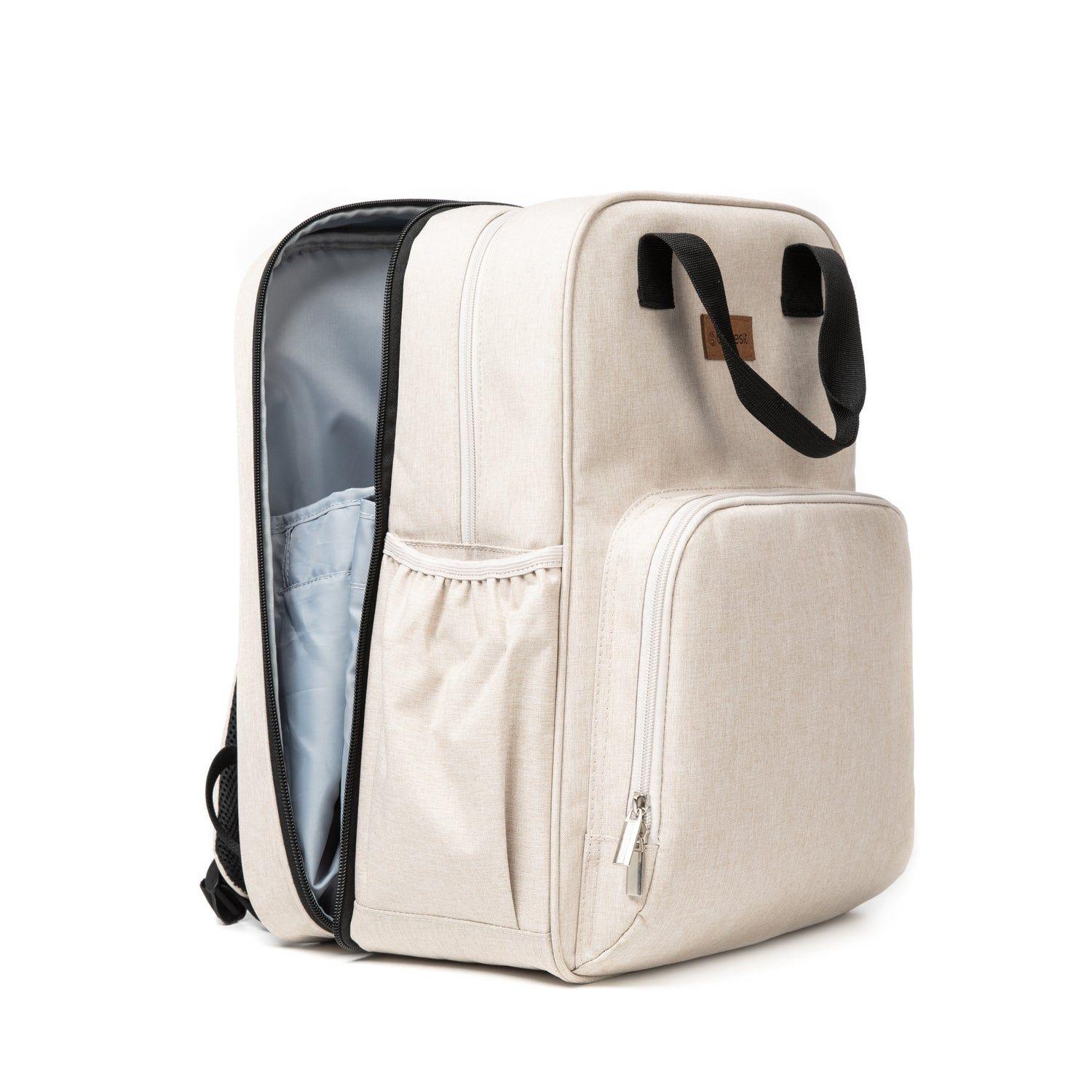 Mochila Maternal 3 En 1 Pañalera Cuna Y Mudador Portátil Beige Bebesit-6