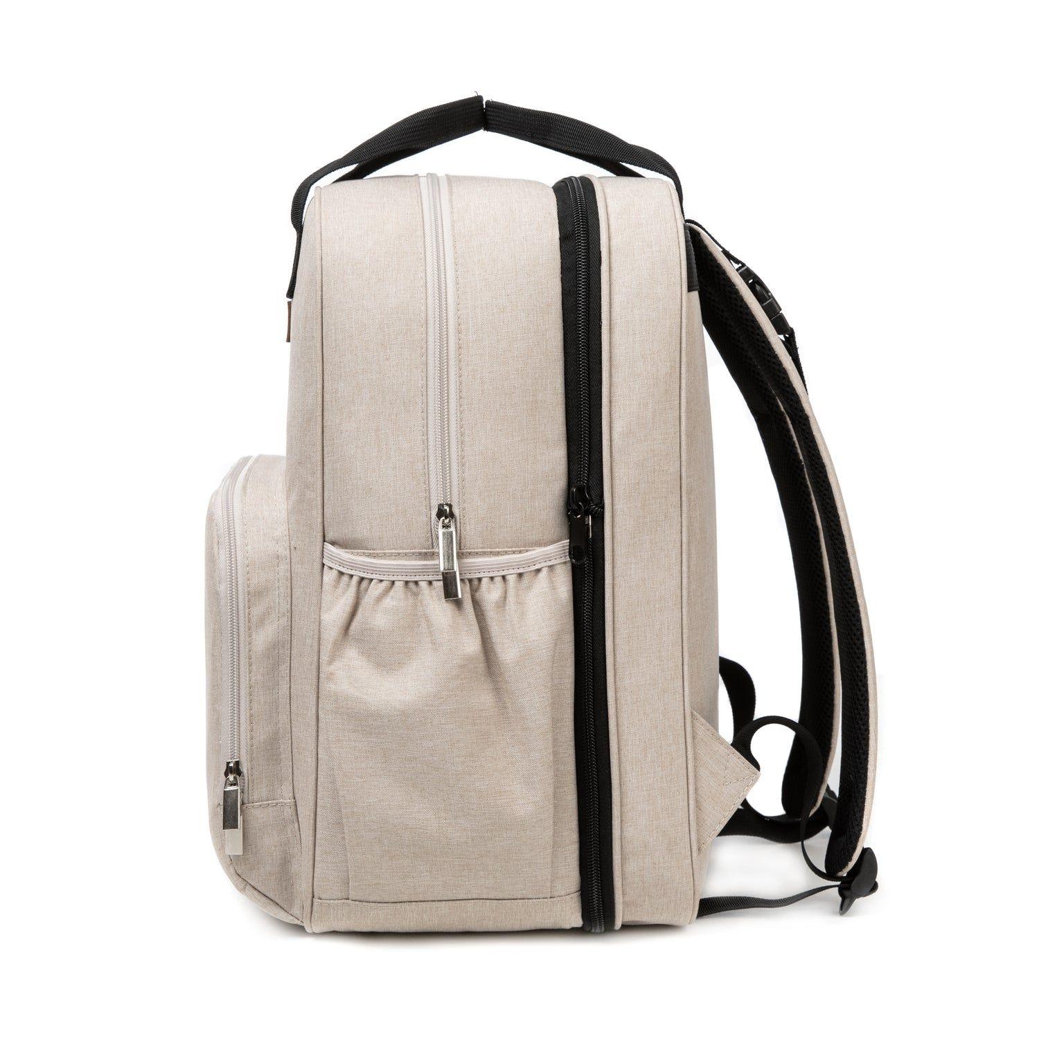 Mochila Maternal 3 En 1 Pañalera Cuna Y Mudador Portátil Beige Bebesit-8