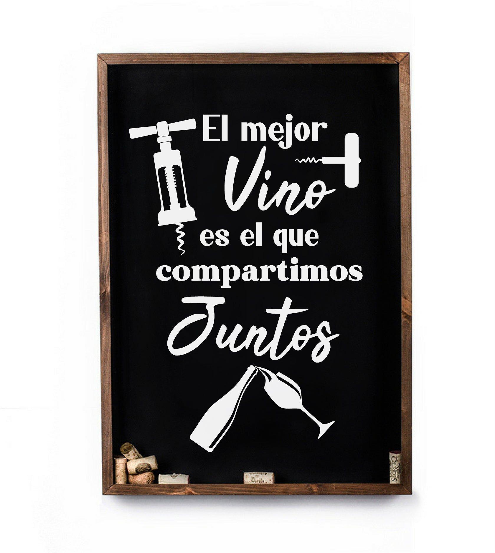 Cuadro para coleccionar corchos- El mejor vino es el que compartimos juntos-0