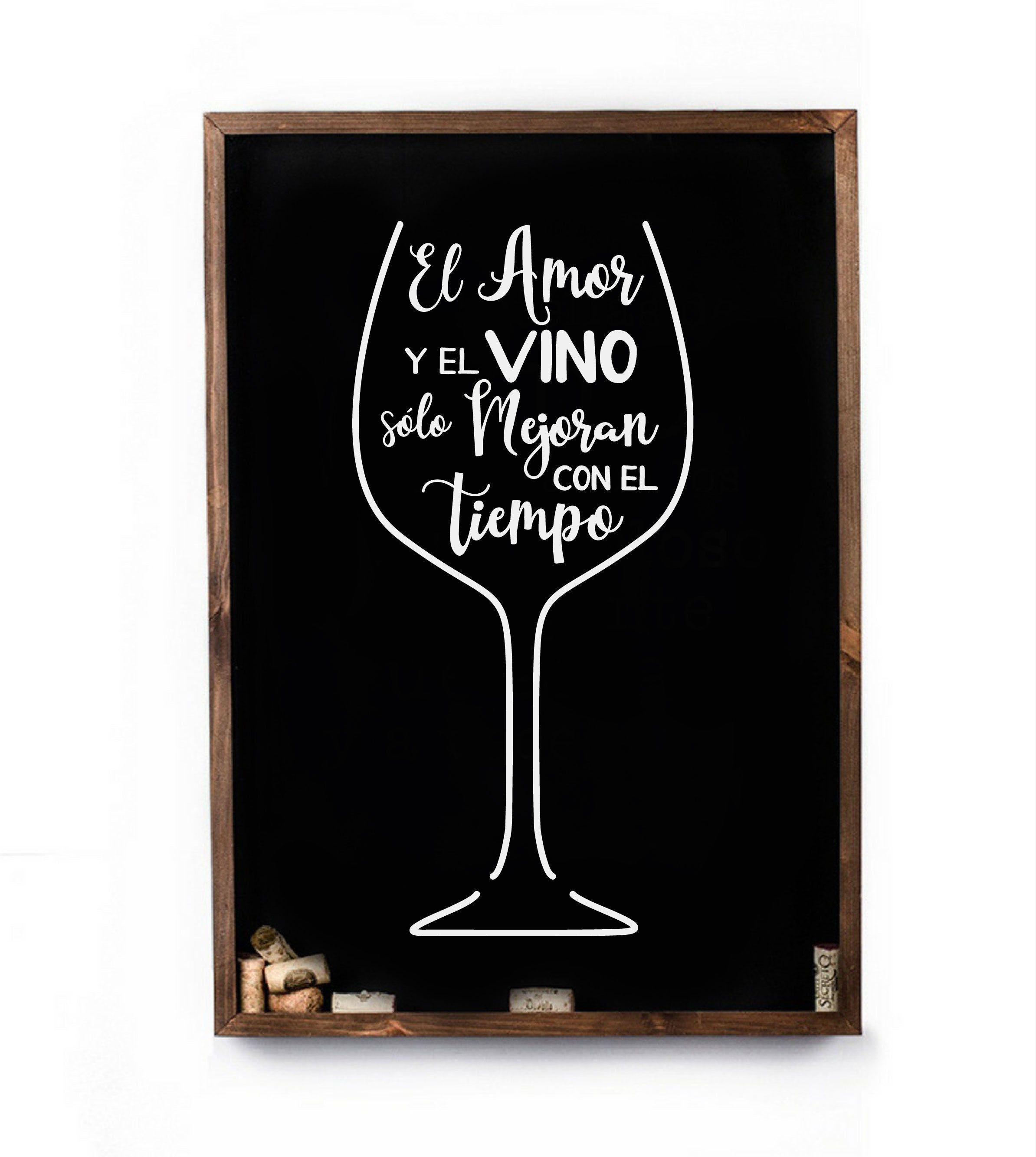 Cuadro de corcho - El amor y el vino solo mejoran con los años-0