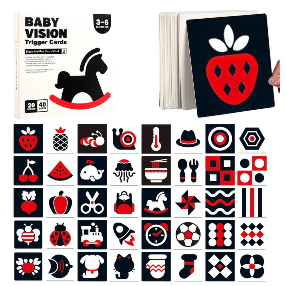 Tarjetas Estimulación Visual Bebé con Colores Formas Nivel 2 (3 a 6 meses)-1
