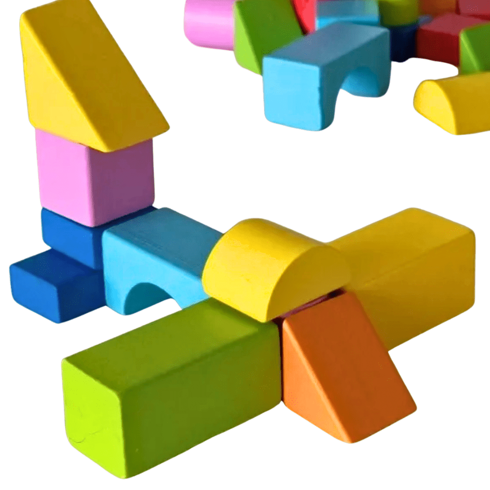 Juego Didáctico de Bloques de Construcción Madera-2
