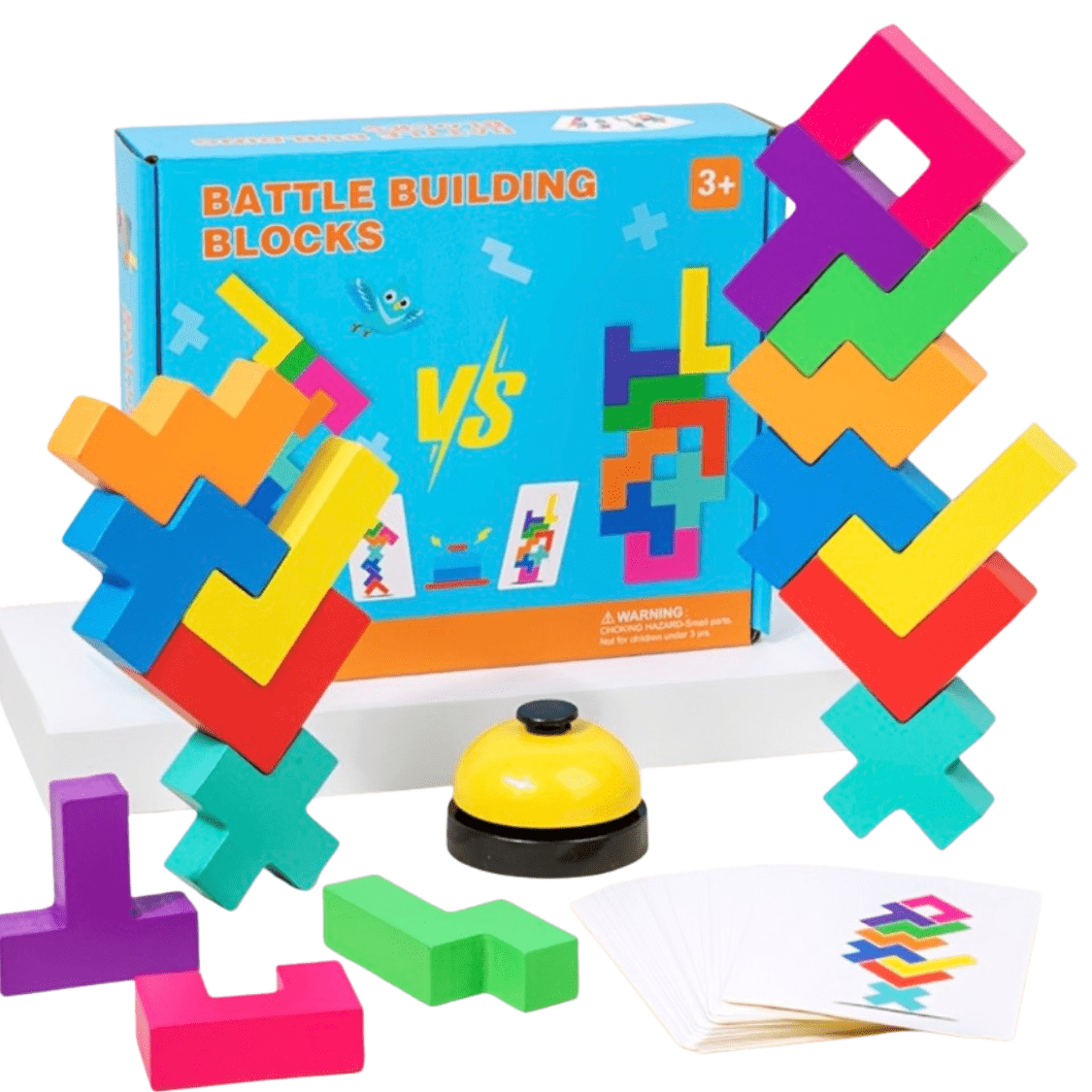 Juego de bloques de equilibrio Tetris de Madera-2