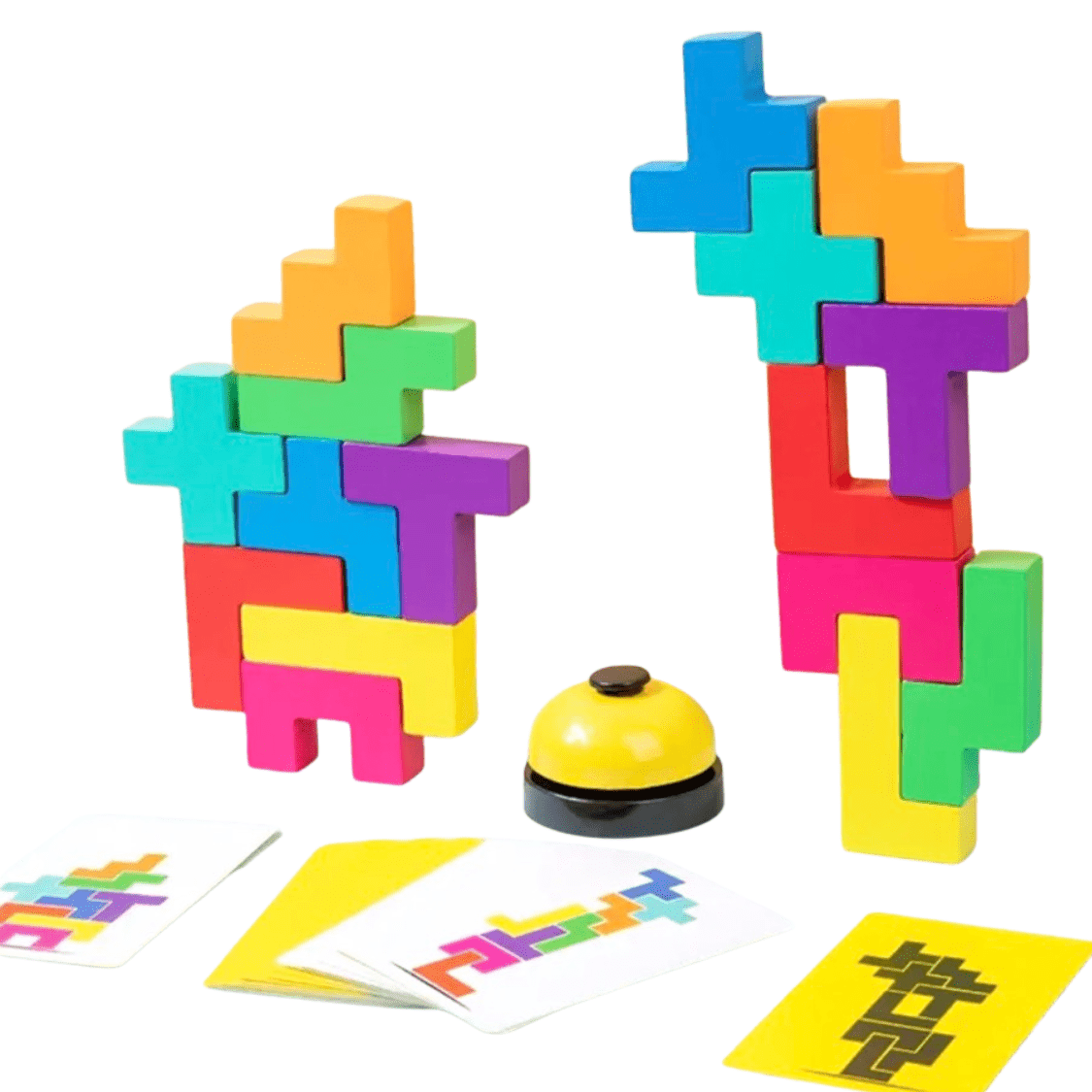 Juego de bloques de equilibrio Tetris de Madera-3