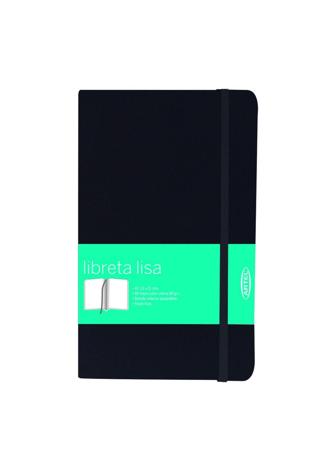 Libreta Negra Lisa A5 80 Hojas Artel-0