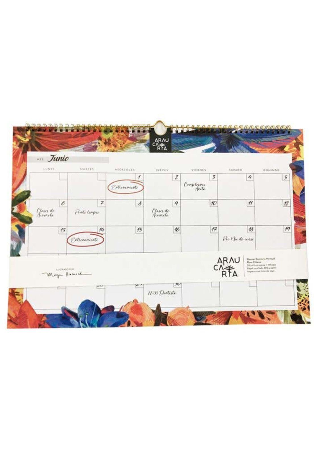 Planificador Mensual 30x45cm Flora Chilena Araucaria-0