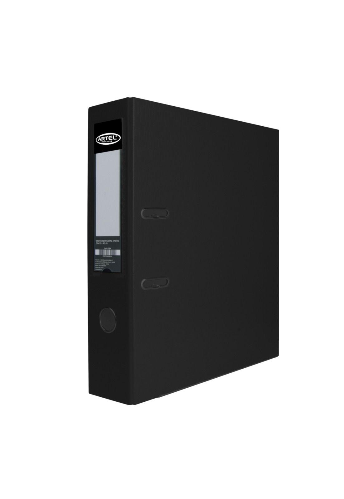 Archivador Negro Lomo Ancho Oficio Artel-0