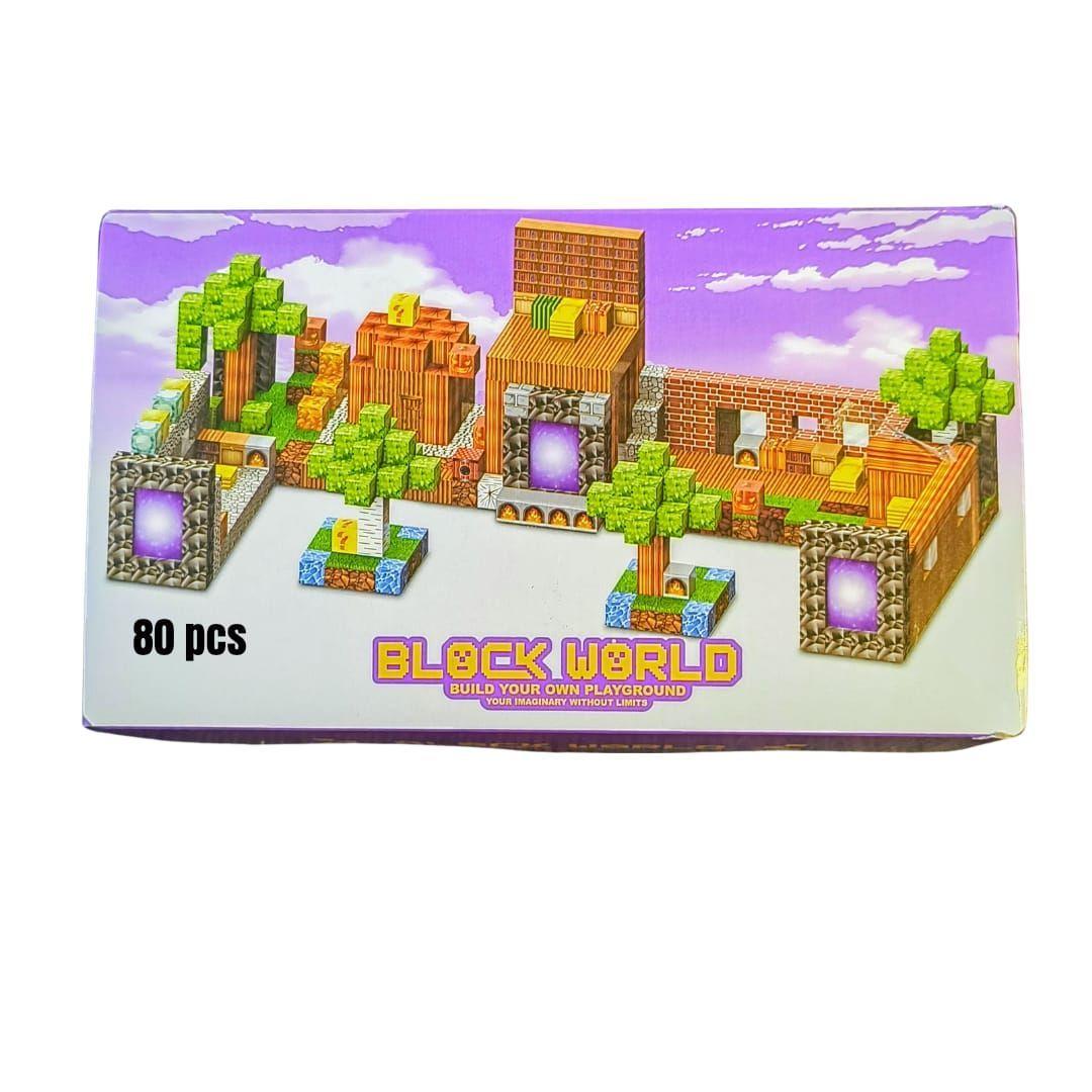 Bloques Magnéticos Minecraft 80 piezas Cubos de Cosntrucción-0
