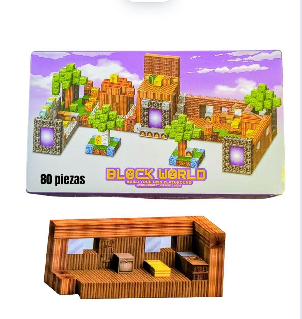 Bloques Magnéticos Minecraft 80 piezas Cubos de Cosntrucción-1