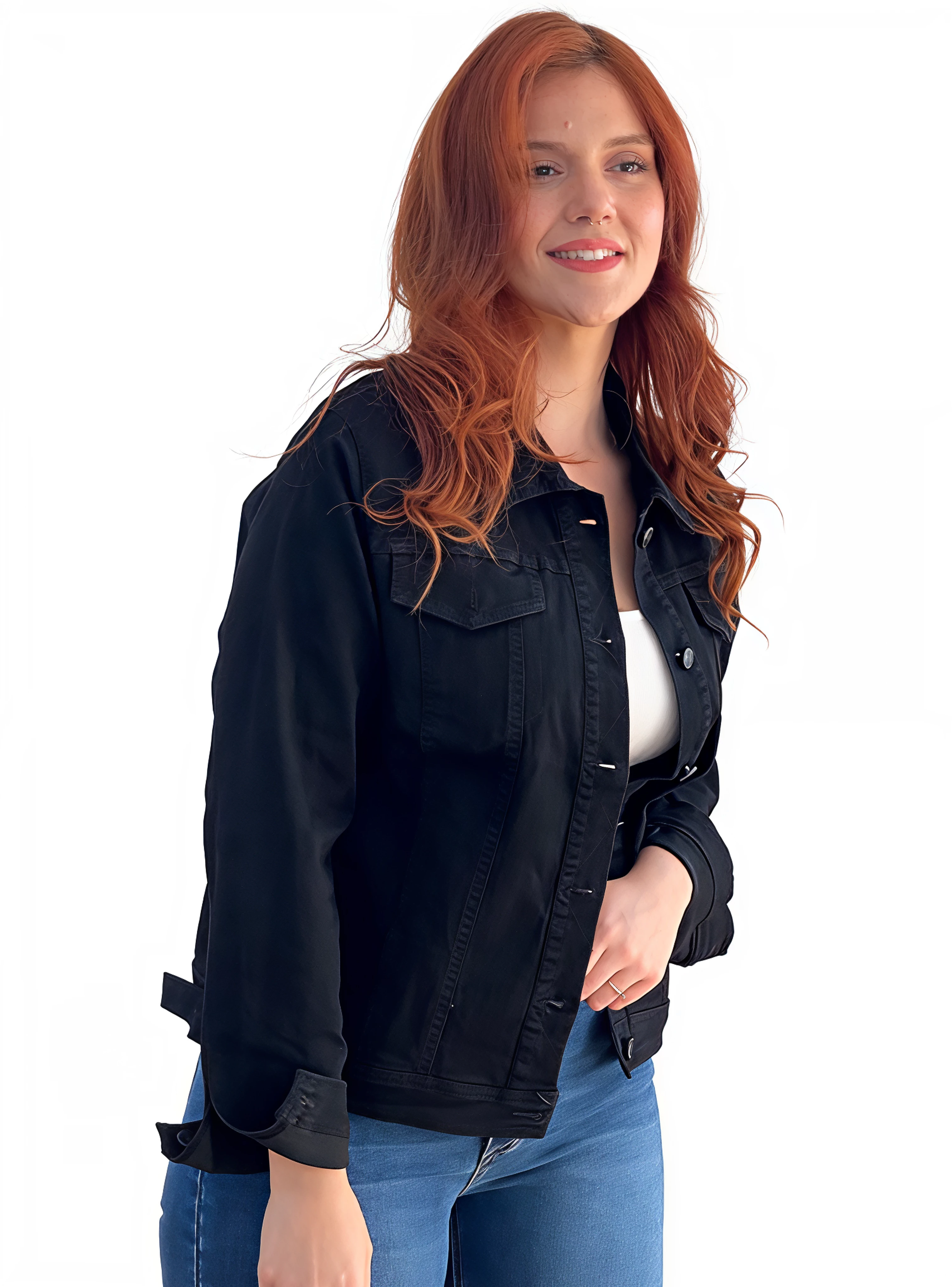 Chaqueta Mezclilla Mujer Oversize-2