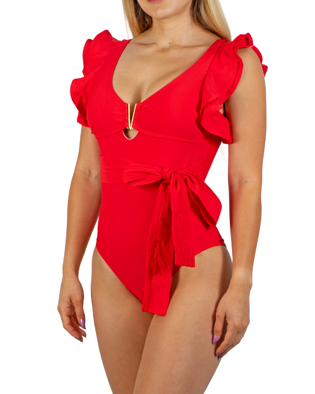 Traje de baño  mujer entero Victoria vuelos colores-0
