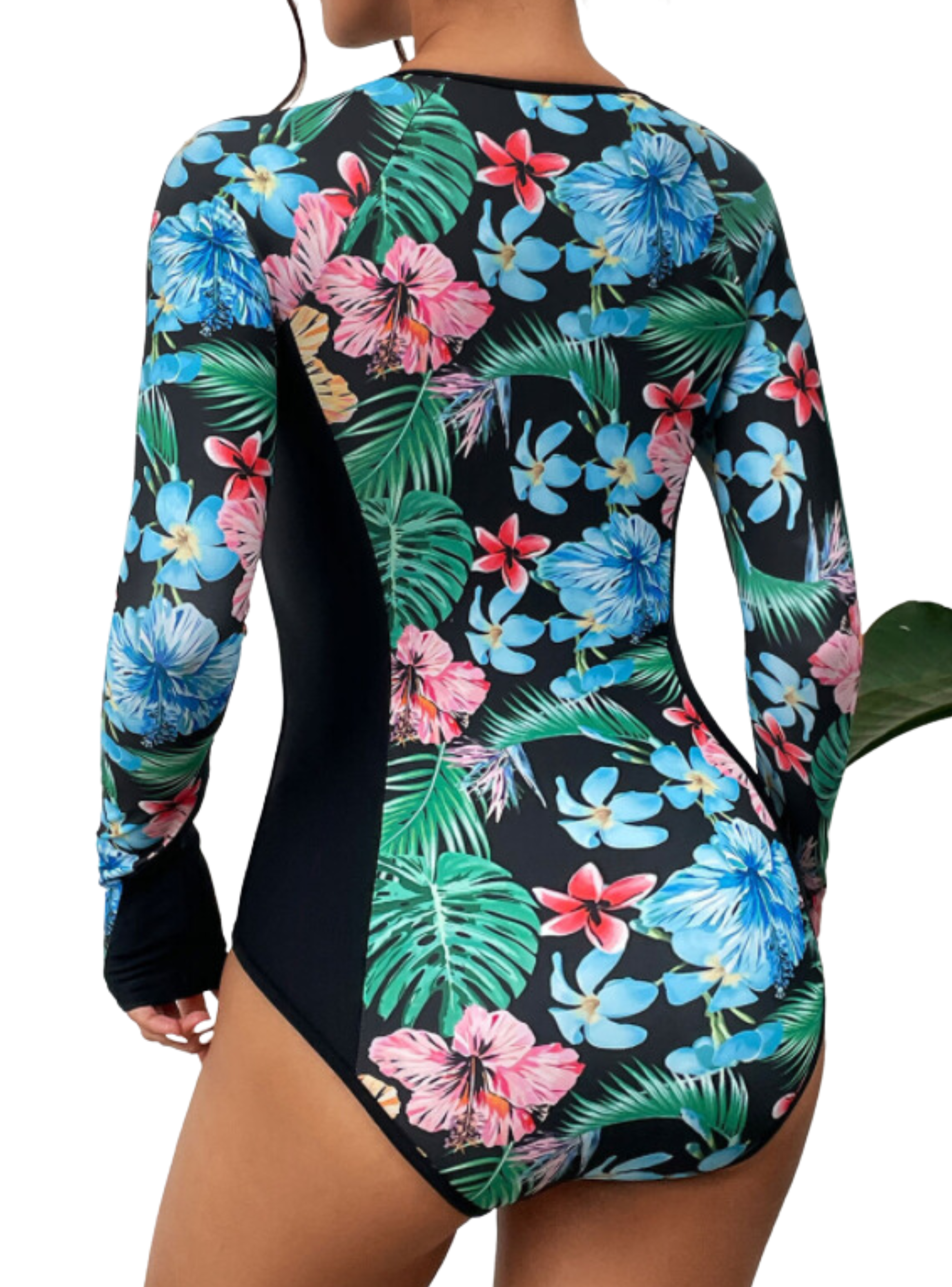 Traje de baño surfer mangas largas mujer Moon Floral-2