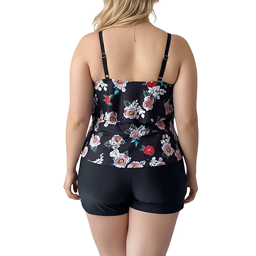 Tankini SHORT flor floral Maori Negro-2