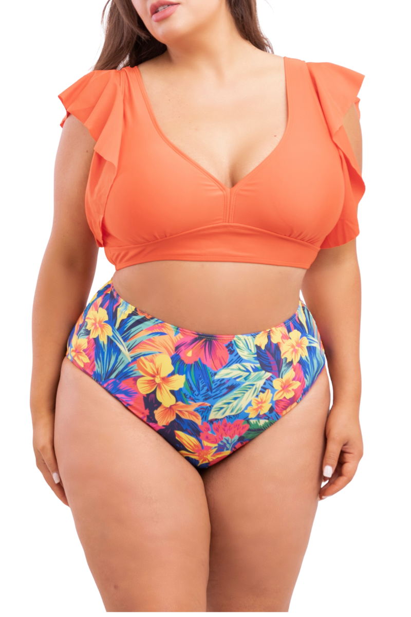 Bikini tiro alto Milena Orange-0