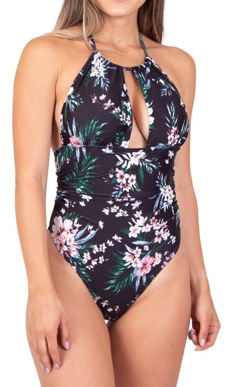 Traje De Baño Luna Negro Floral-0