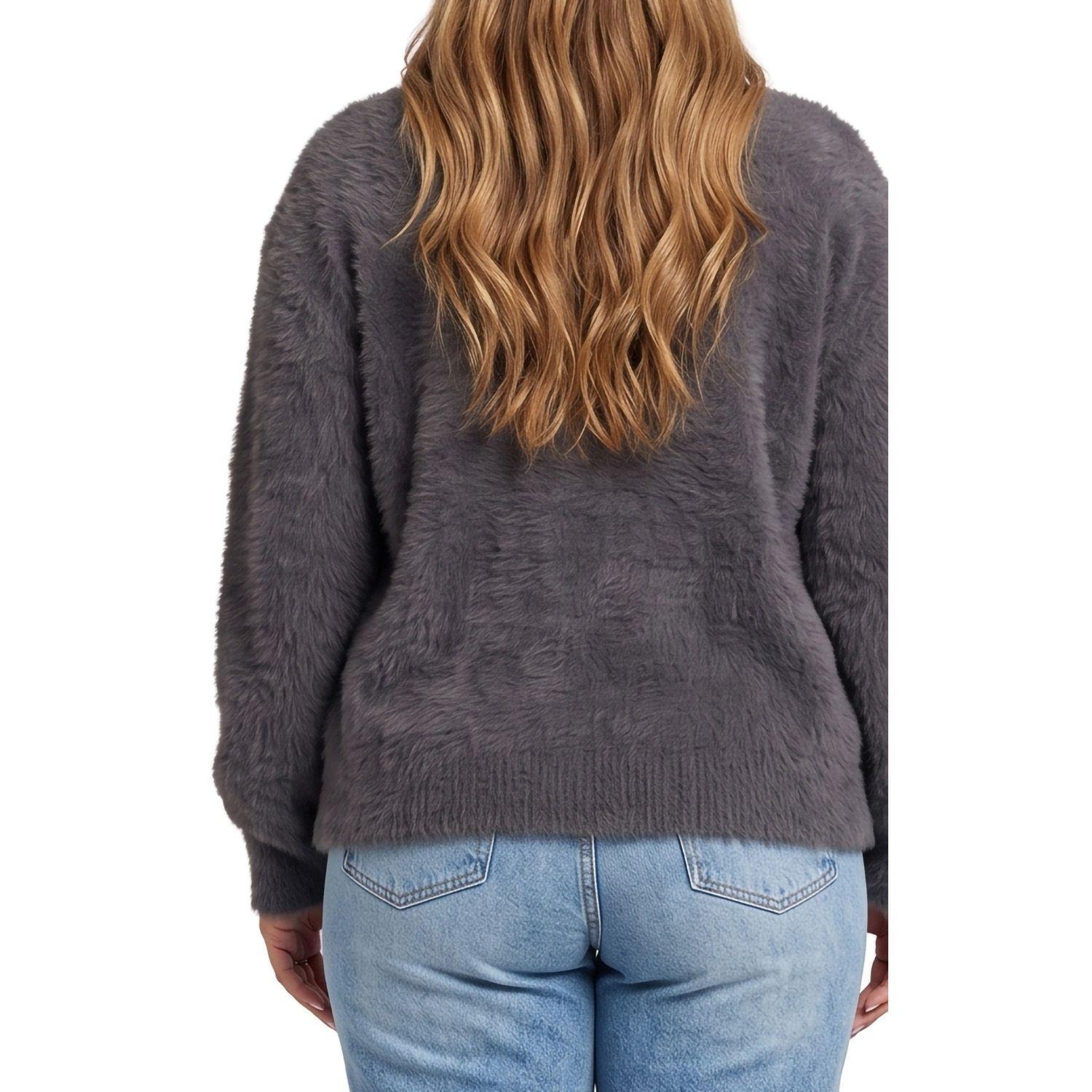 Cardigán Mujer botones peludo colores -2