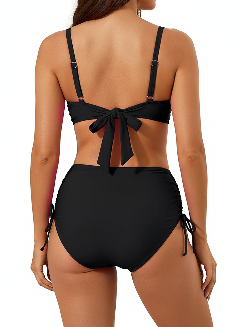 Bikini tiro alto mujer Victoria Straps negro-1