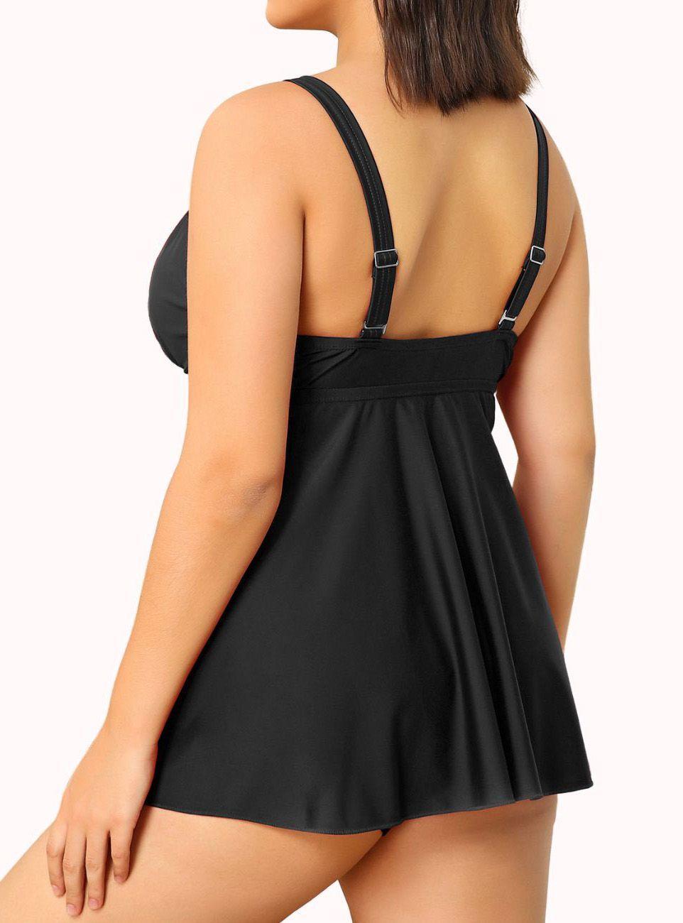 Tankini tiro alto mujer Breeze negro-2
