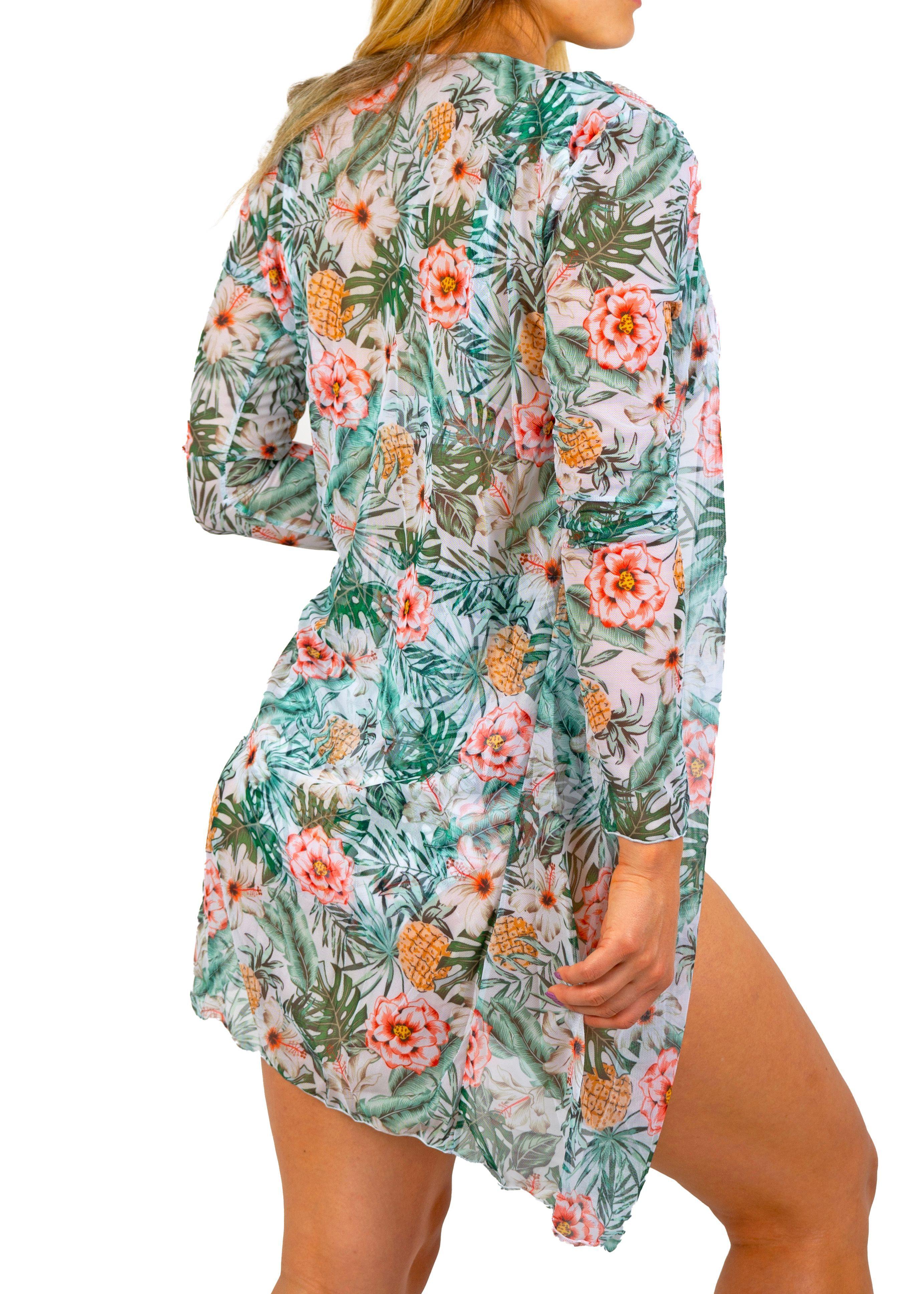 Bikini tiro alto Flora Verde colores + Kimono-3