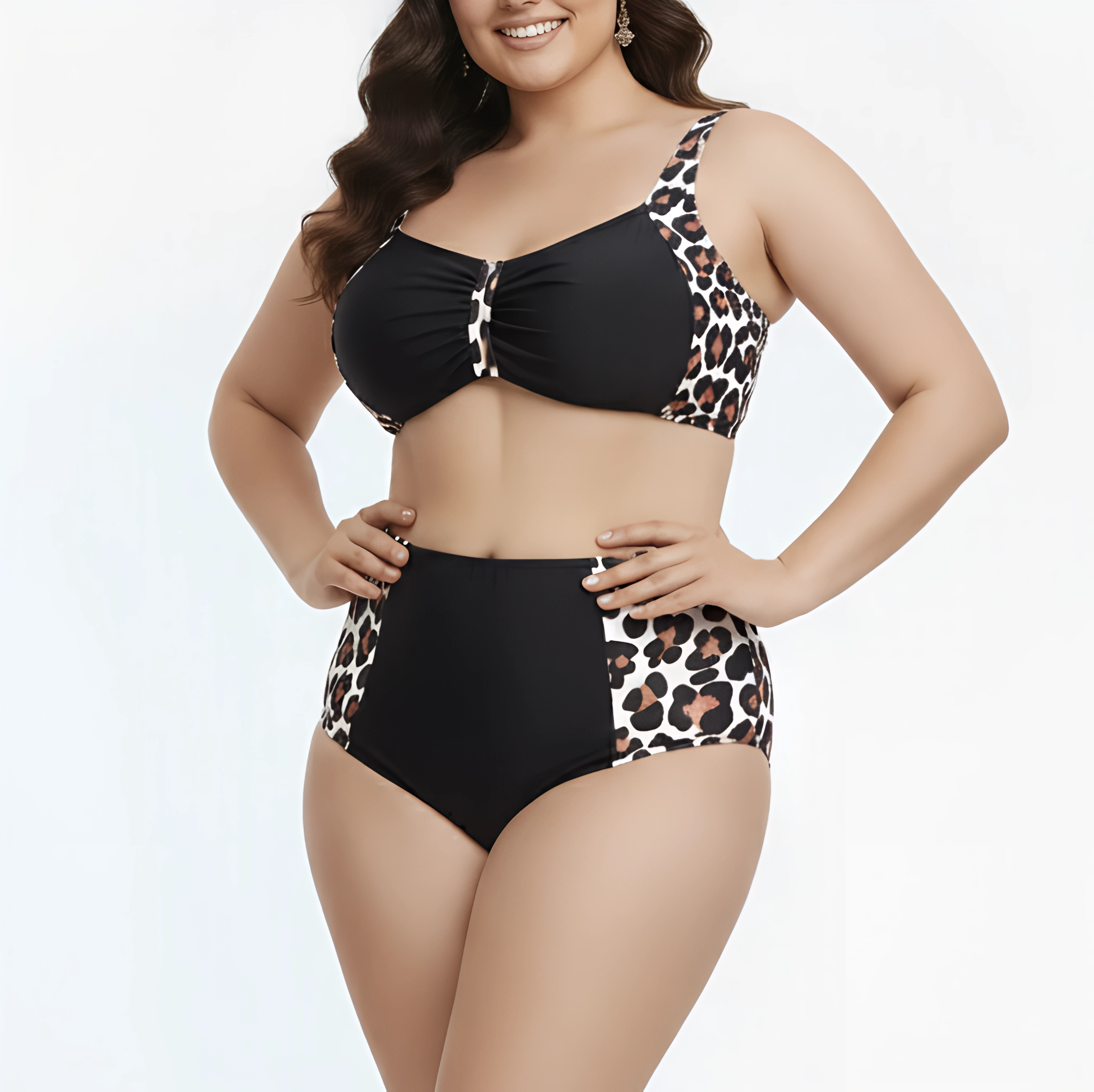 Bikini Tiro Alto Mujer Wild Black-2