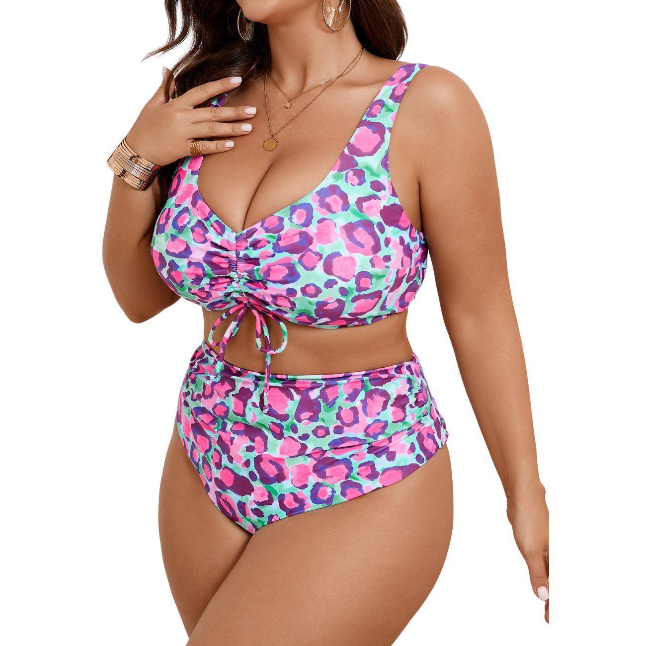 Bikini Tiro Alto Animal Print MulticoloR mint-2