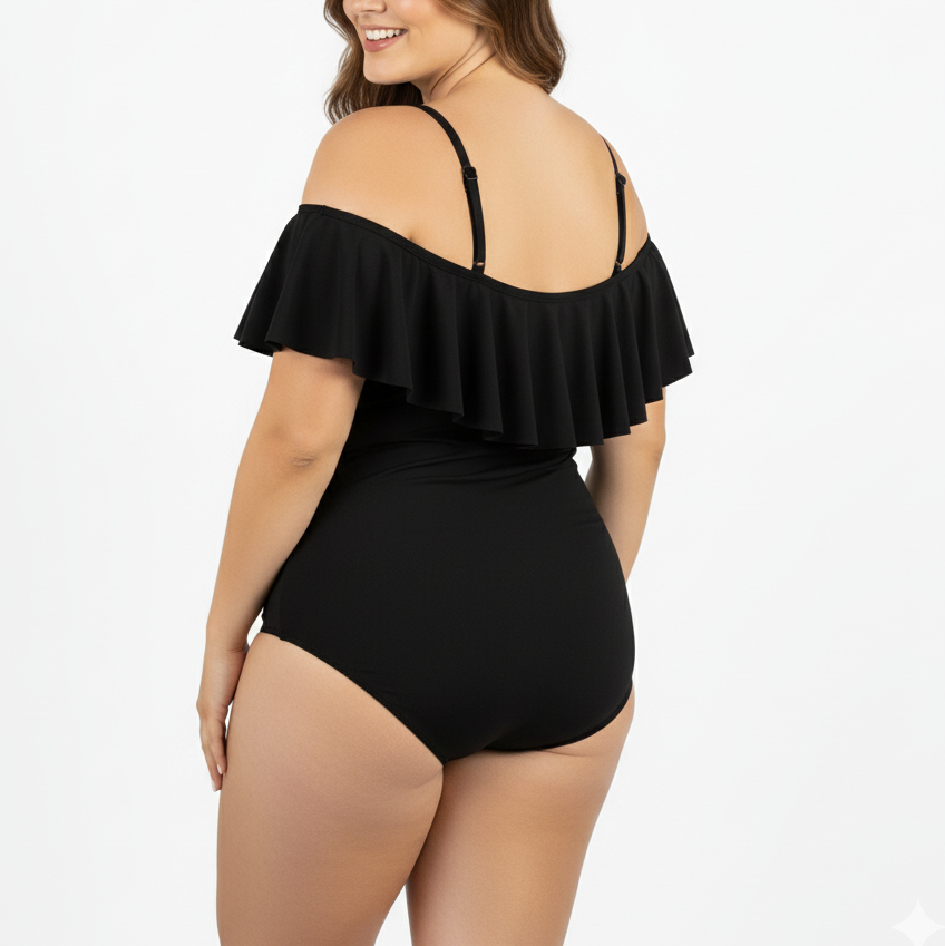 Traje de baño sin hombros vuelos Casia colores-1