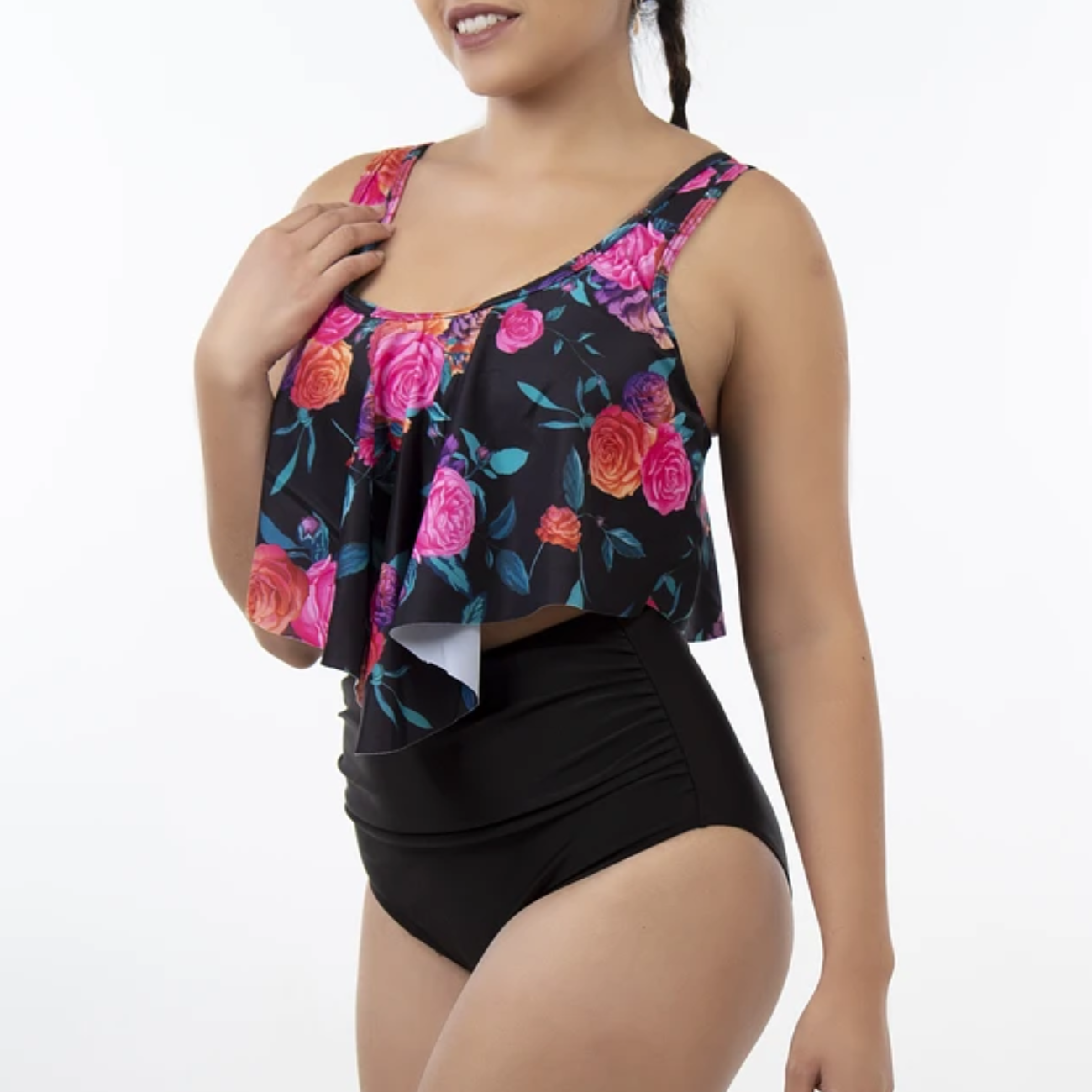 Bikini tiro alto Valhalla black Rose-2