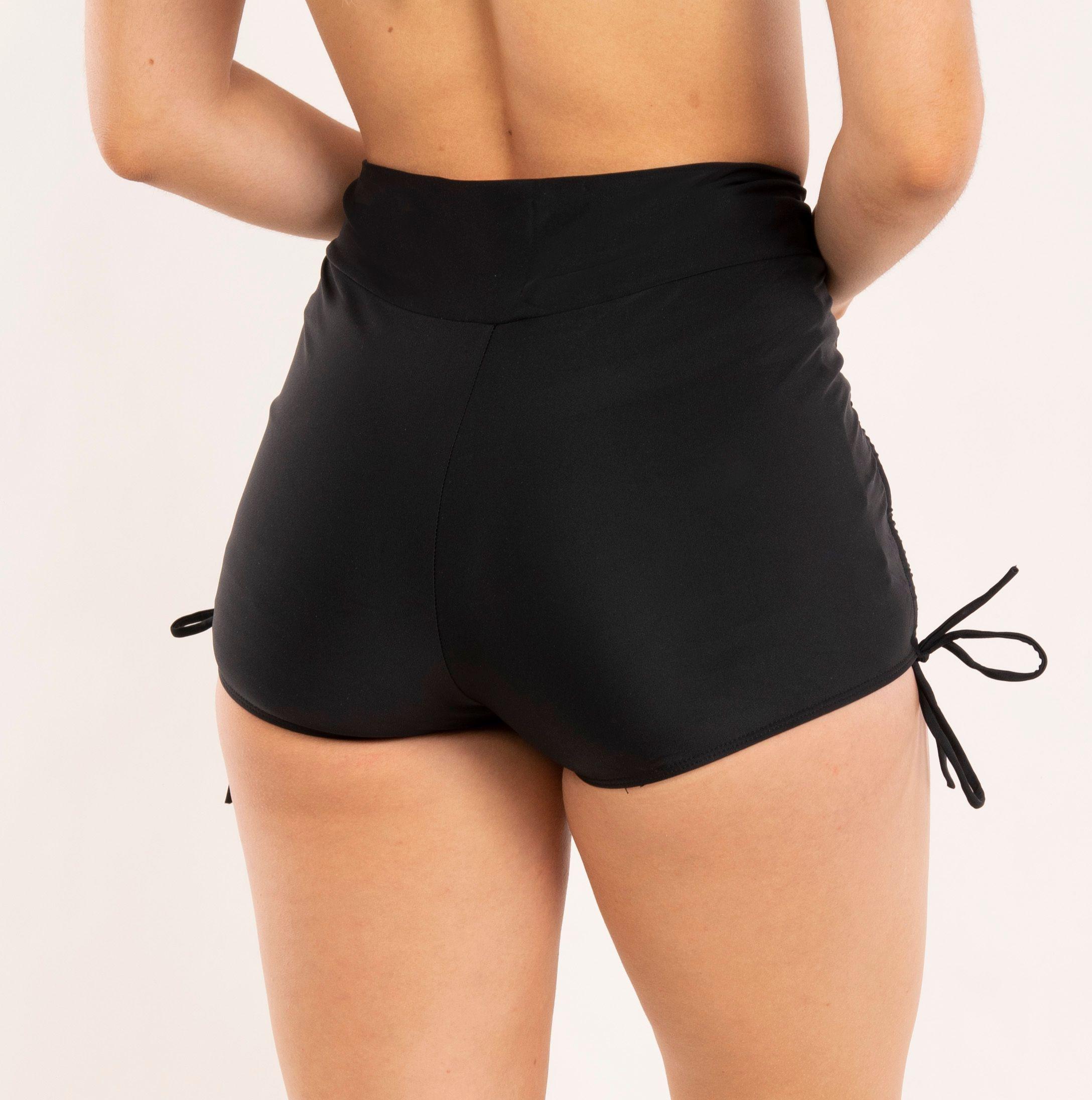 Short Traje De Baño Bikini Tiro Alto Pretina Con Straps-2