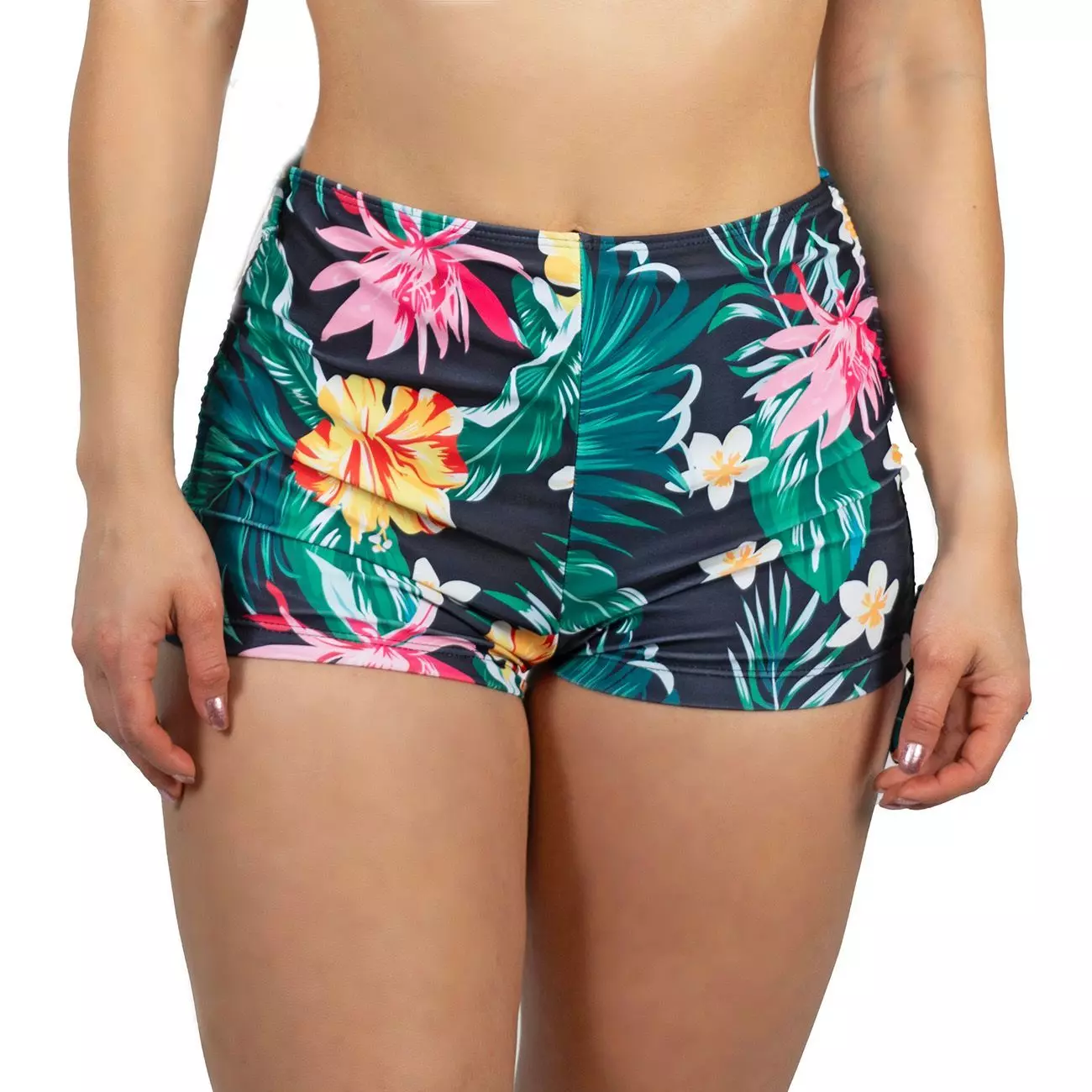 Short traje de baño mujer tiro alto straps estampado-0