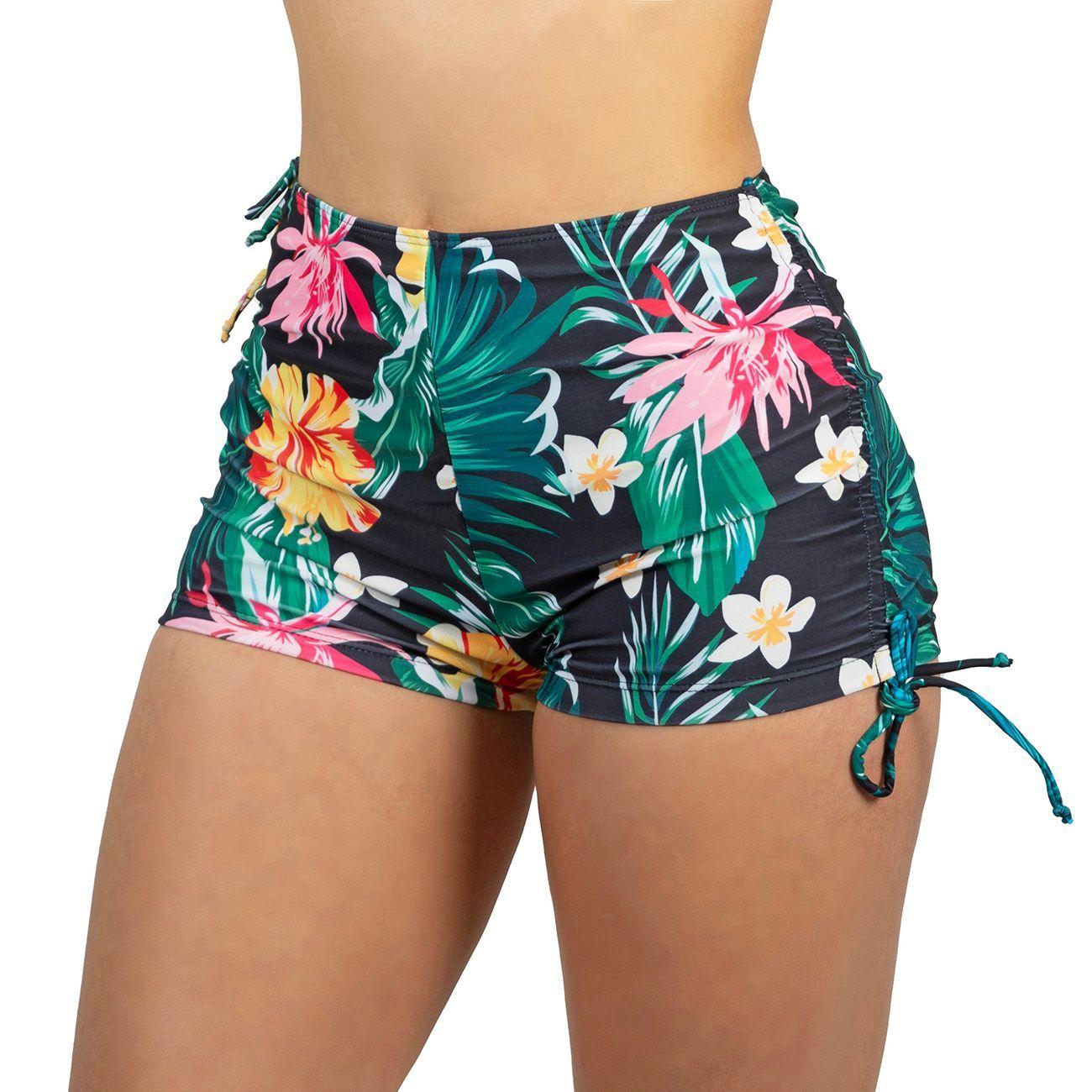 Short traje de baño mujer tiro alto straps estampado-2