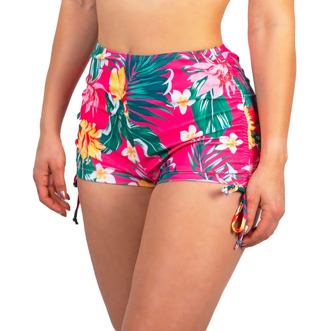 Short traje de baño mujer tiro alto straps estampado-0