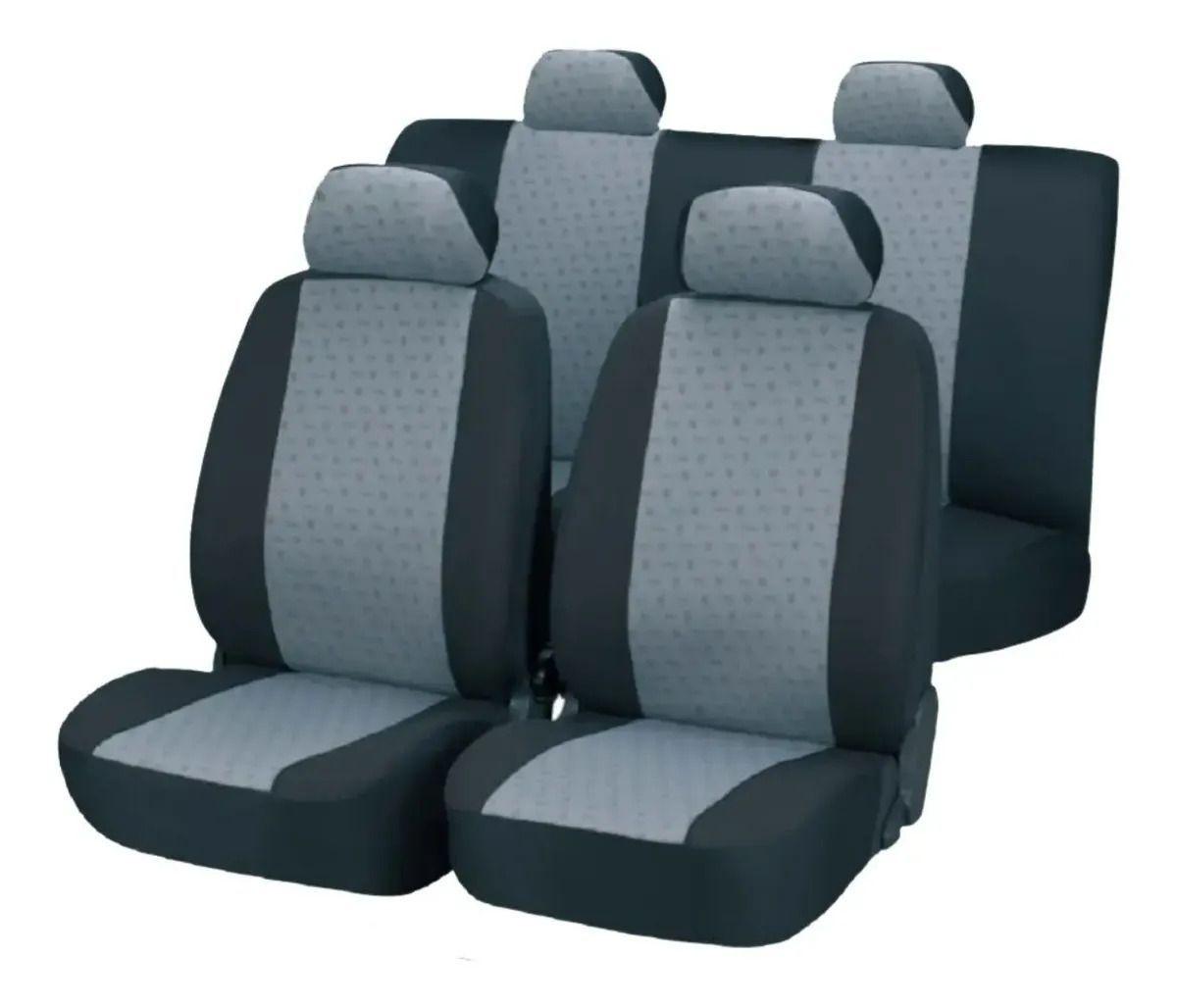 Carlife Cubreasientos Auto Tela Completa Universal Gris-3