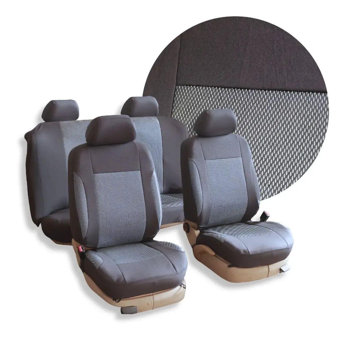 Carlife Funda Cubreasiento Auto Jacquard Gruesa Senator Gris Oscuro-2