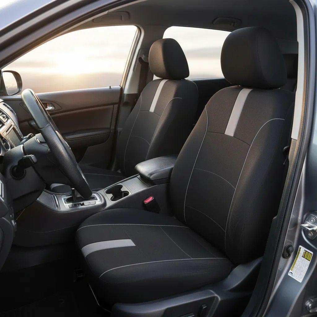 Carlife Funda Cubreasiento Auto Jacquard Gruesa Renace Negra-0