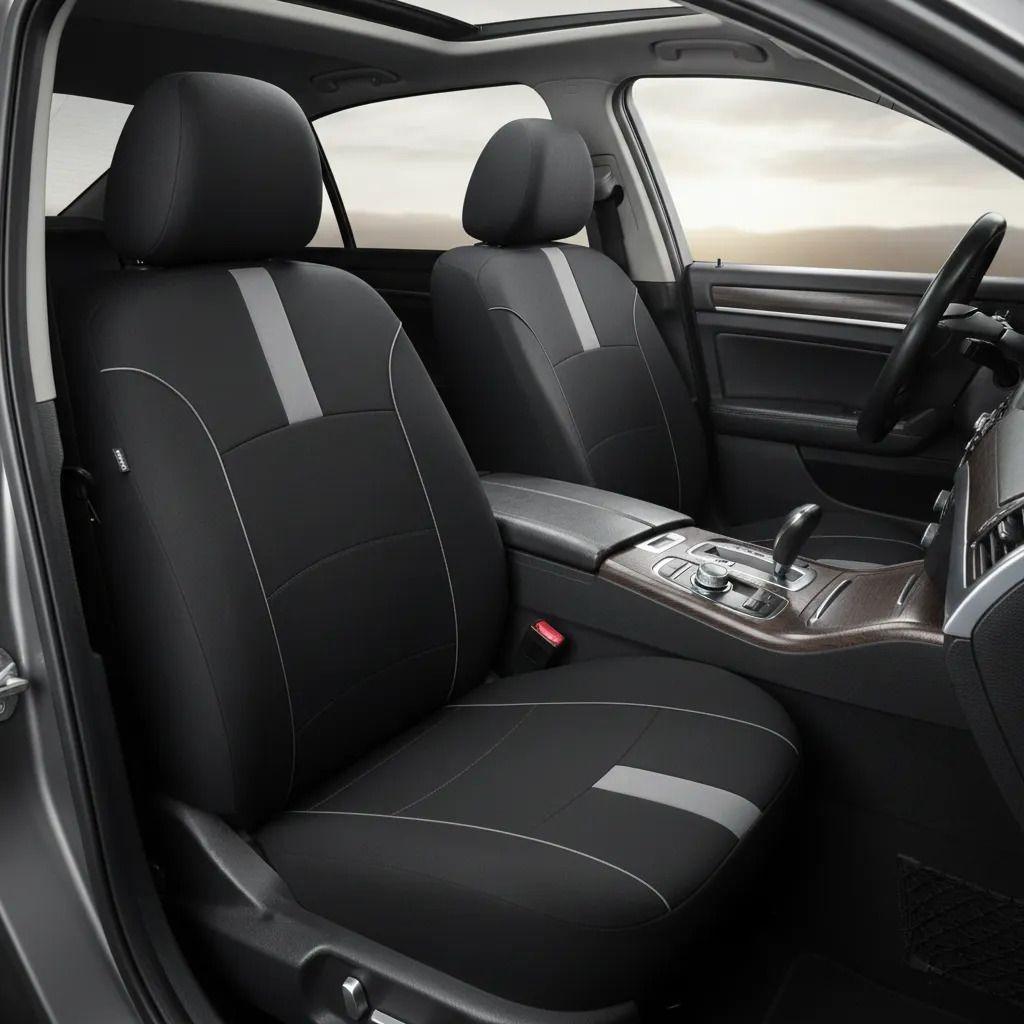 Carlife Funda Cubreasiento Auto Jacquard Gruesa Renace Negra-1