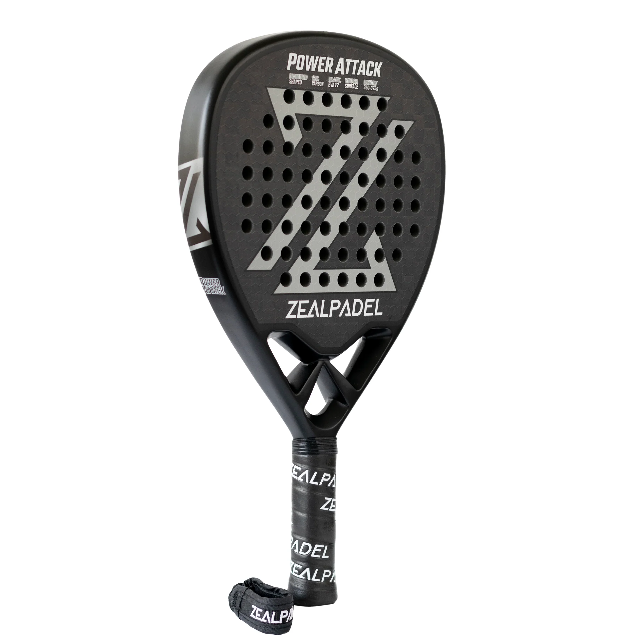 Pala Padel Zealpadel Power Attack Full Carbono+ Funda Regalo-1